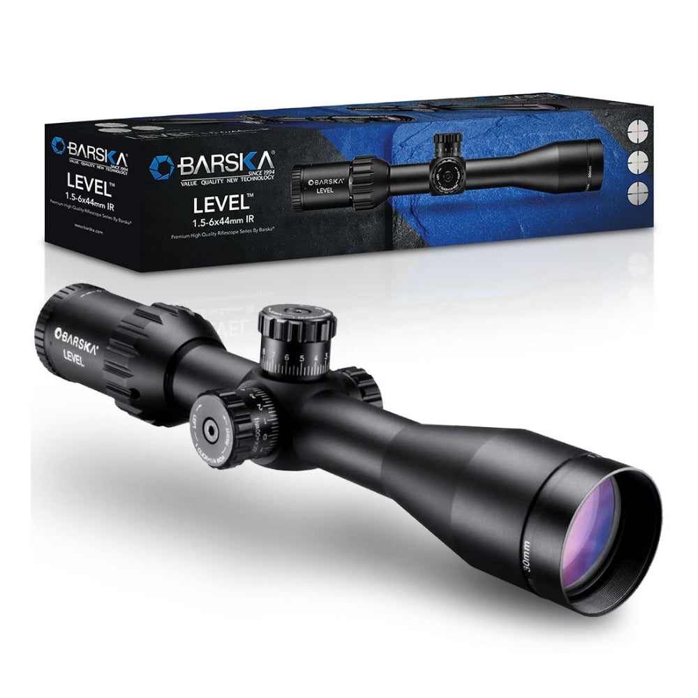 Barska LEVEL 1.5-6x 44mm IR MOA Rifle Scope Matte Black AC12780