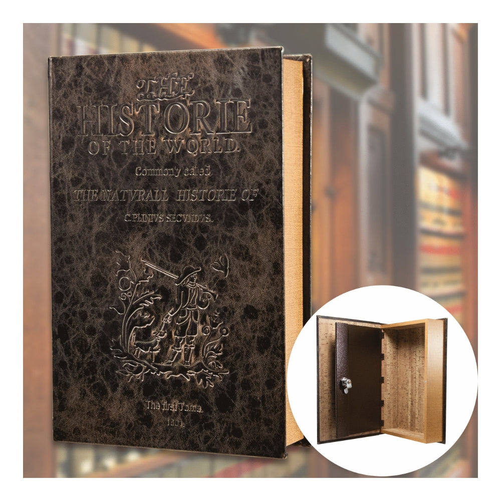 Barska Large Antique Book Lock Box with Key Lock CB11992