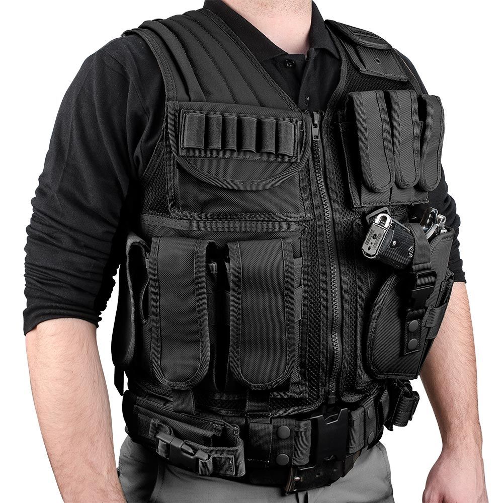 Barska Loaded Gear Tactical Vest VX-200 (Black) Right Hand BI12018