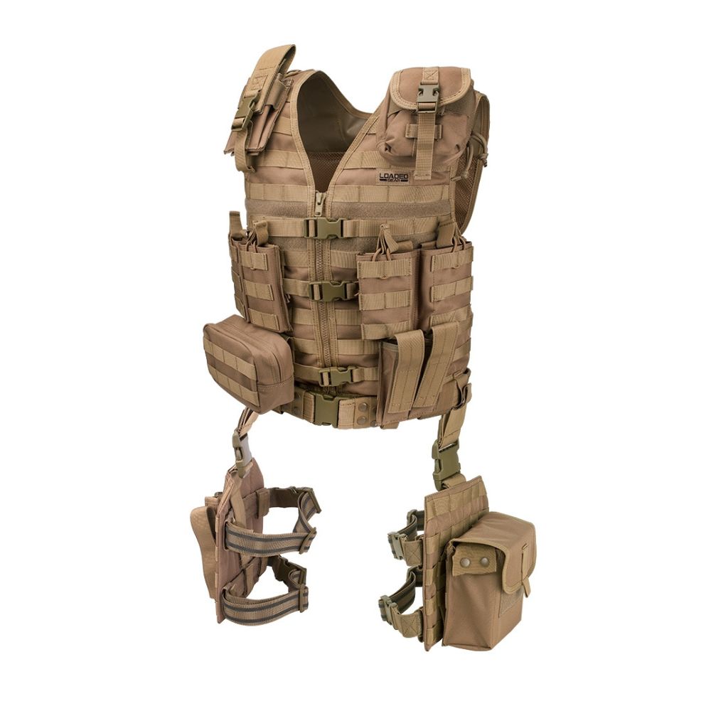 Barska Loaded Gear VX-100 Tactical Vest and Leg Platforms (Flat Dark Earth) BI12344