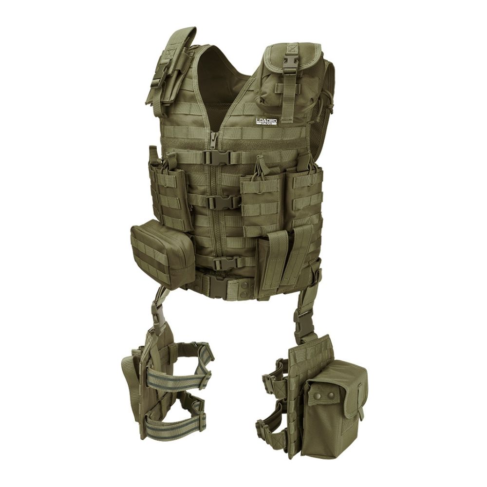 Barska Loaded Gear VX-100 Tactical Vest and Leg Platforms (OD Green) BI12330