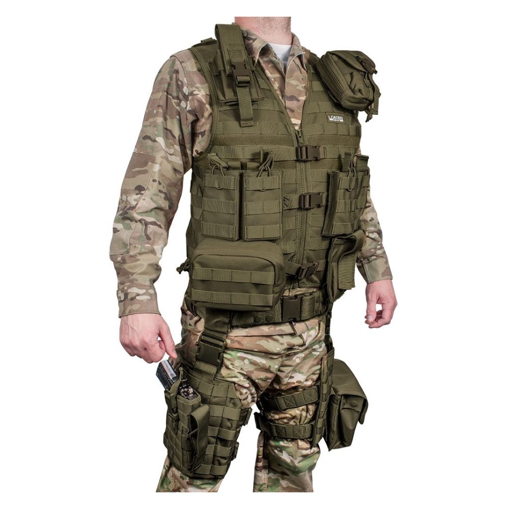 Barska Loaded Gear VX-100 Tactical Vest and Leg Platforms (OD Green) BI12330