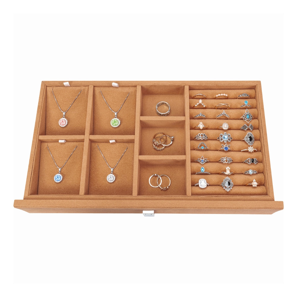 Barska Suede-Lined Jewelry Storage Drawer Set Tan AF13318