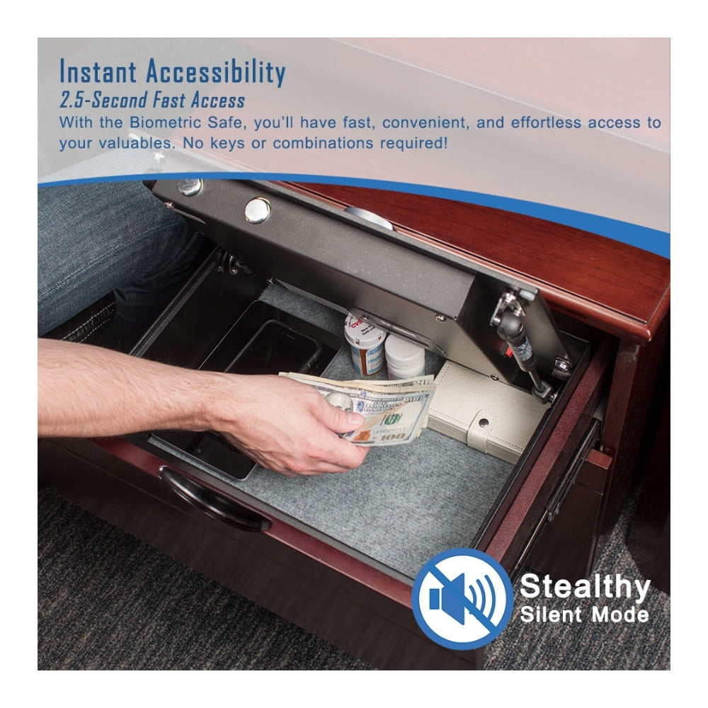 Barska Top Opening Drawer Safe with Fingerprint Lock AX11556