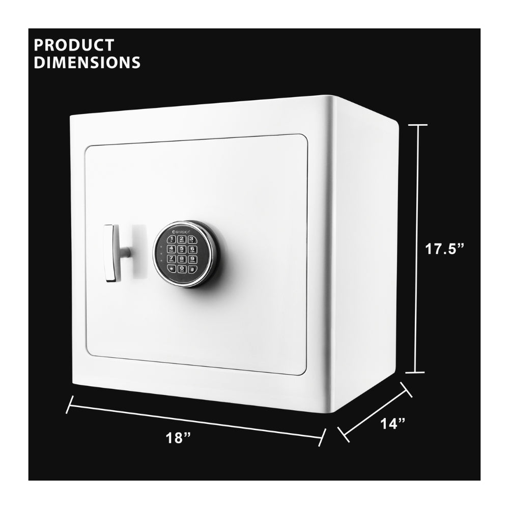 Barska White Keypad Jewelry Safe Tan Interior AX13104