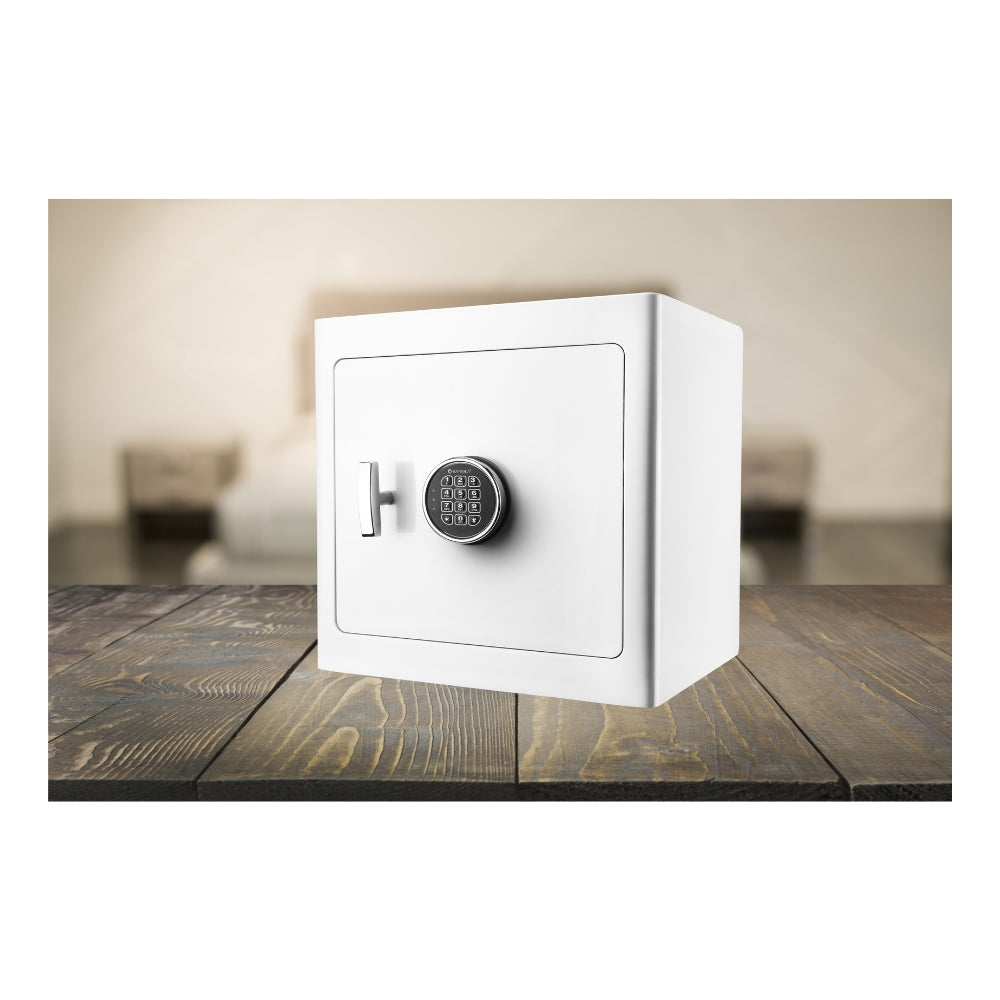Barska White Keypad Jewelry Safe Tan Interior AX13104