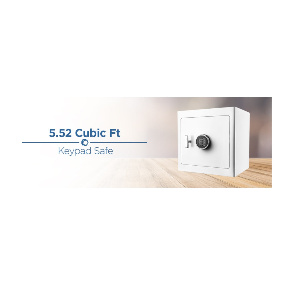 Barska White Keypad Jewelry Safe Tan Interior AX13104