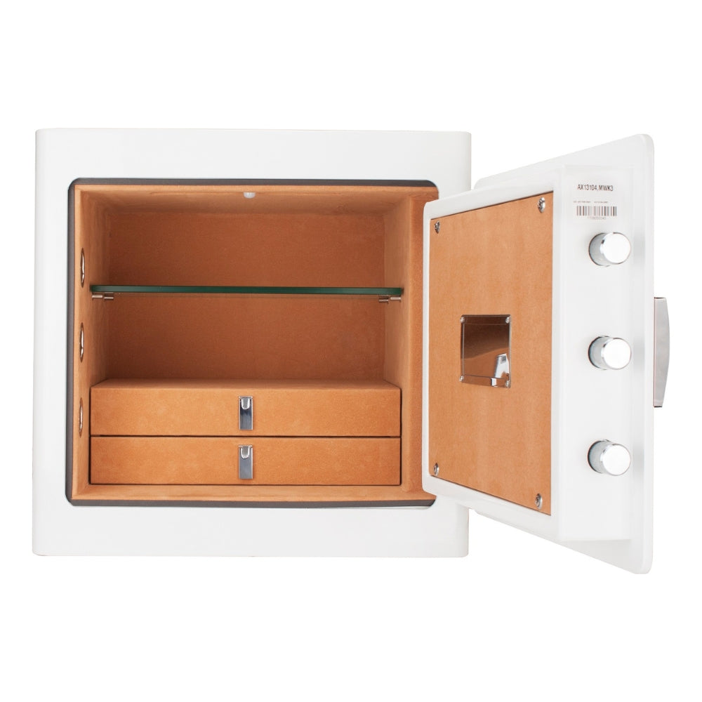 Barska White Keypad Jewelry Safe Tan Interior AX13104