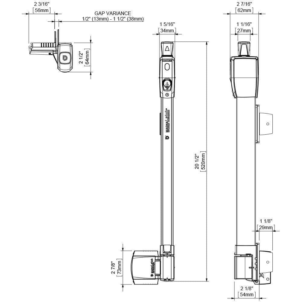 D&D Technologies MagnaLatch Top Pull w/ Round Post Adaptor Kit ML3TPKARPK