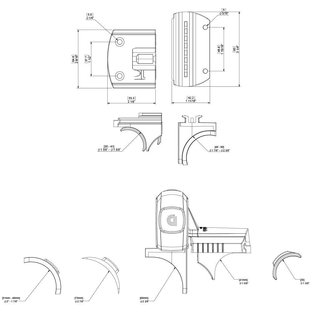 D&D Technologies MagnaLatch Top Pull w/ Round Post Adaptor Kit ML3TPKARPK