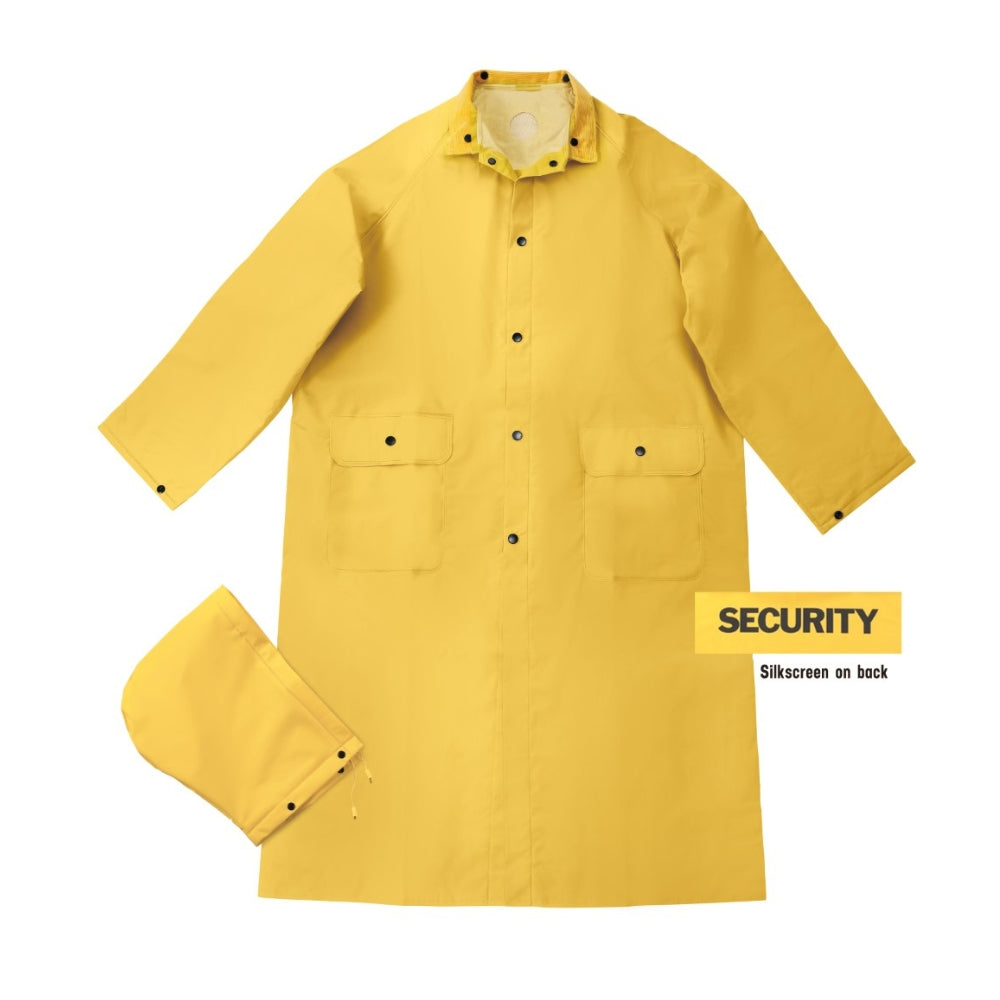 Liberty Uniform - Raincoat, PVC, with Security On the Back (Yellow) | LIB-580MYE