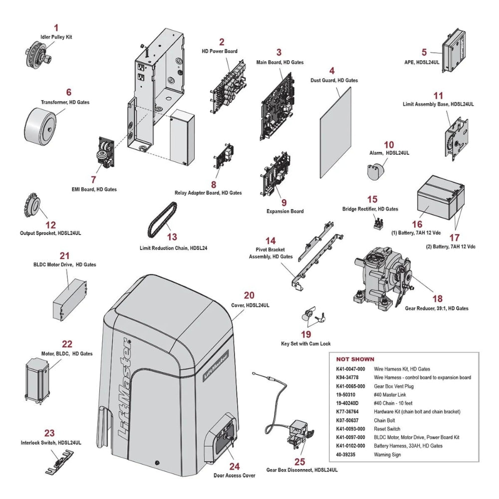 LiftMaster HDSL24UL 24VDC Heavy-Duty Variable Speed Slide Gate Operator