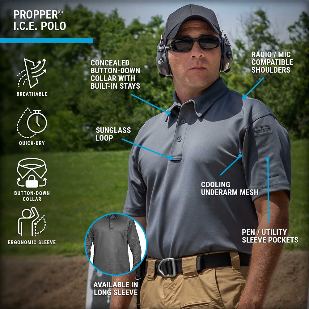 Propper I.C.E. Men's Performance Polo - Short Sleeve F5341 Silver Tan