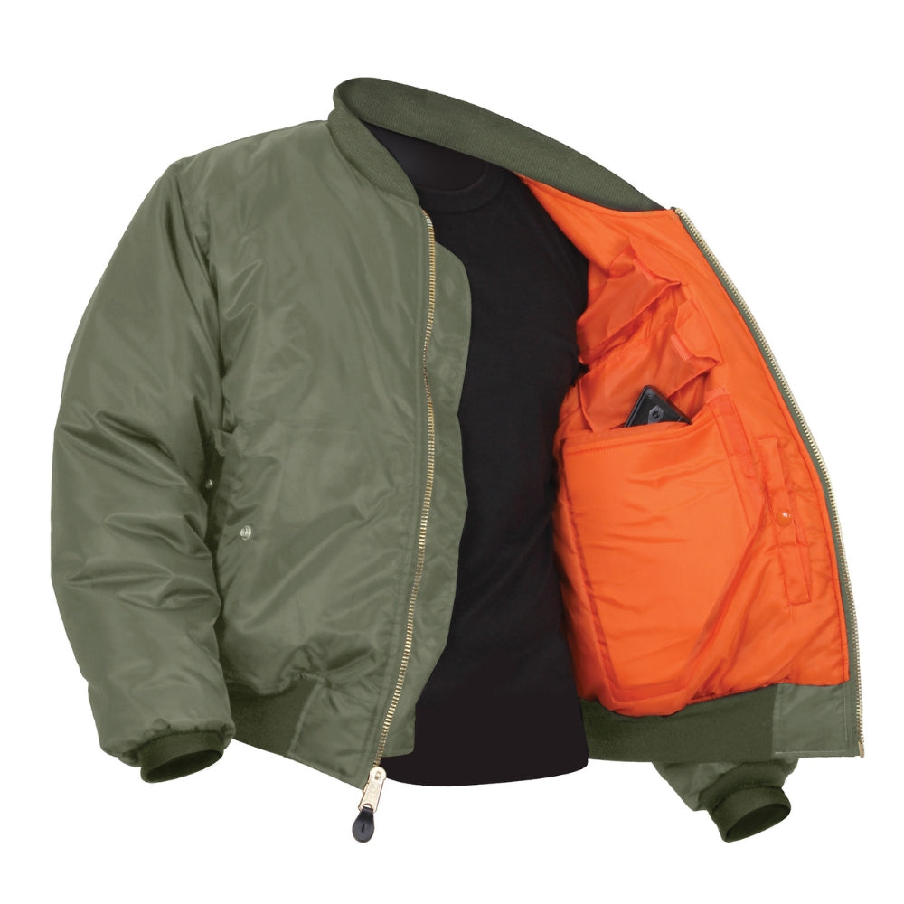 Rothco Concealed Carry MA-1 Flight Jacket (Sage Green) - 5