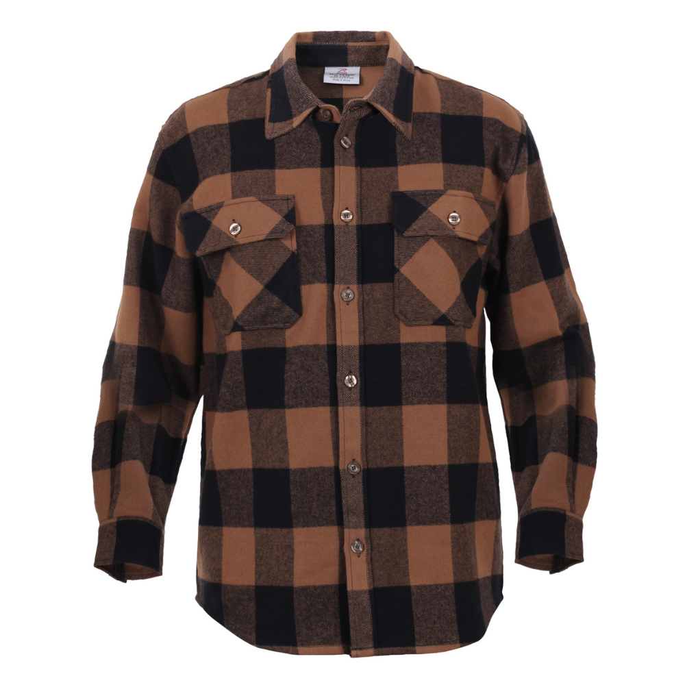 mens brown plaid dress shirt Wrangler Men's Retro Flannel Western Snap Shirt XXL