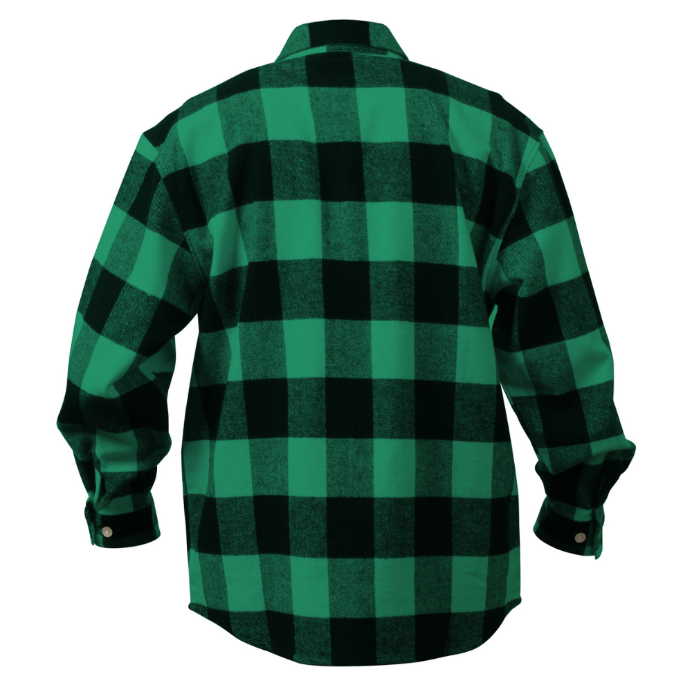 Rothco Extra Heavyweight Buffalo Plaid Flannel Shirt (Green Plaid) - 3