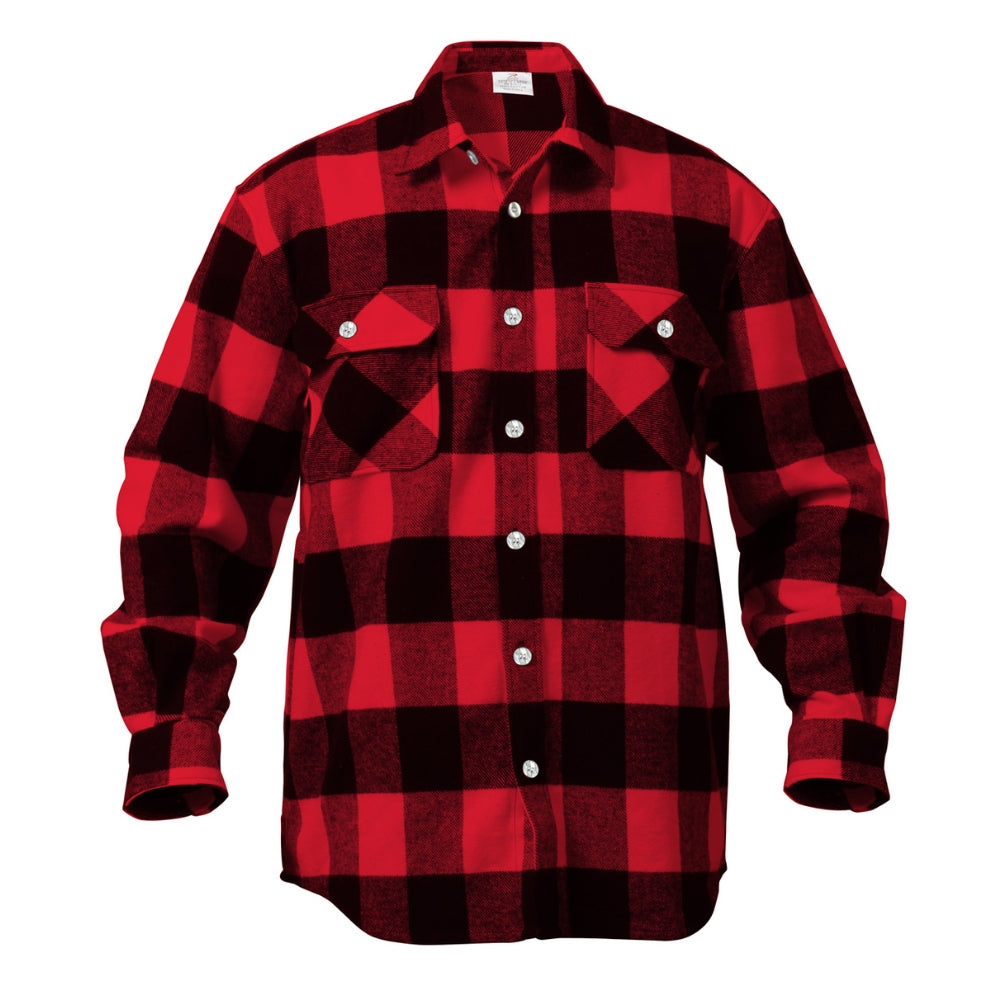 Extra Heavyweight Buffalo Plaid Flannel Shirt Rothco Red / XL Extra Heavyweight Buffalo Plaid Flannel Shirt Rothco Red / XL