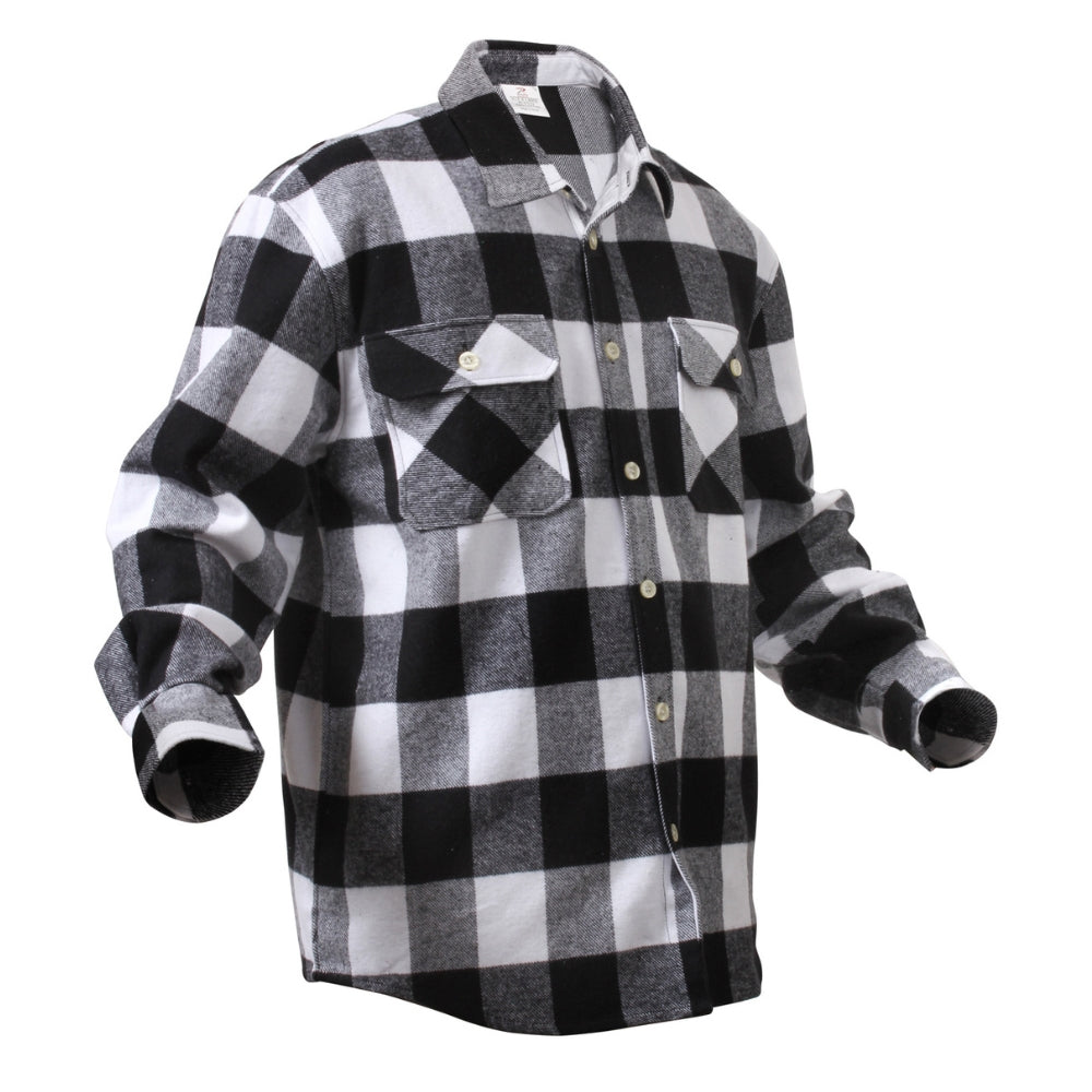 Rothco Extra Heavyweight Buffalo Plaid Flannel Shirt (White Plaid) - 2