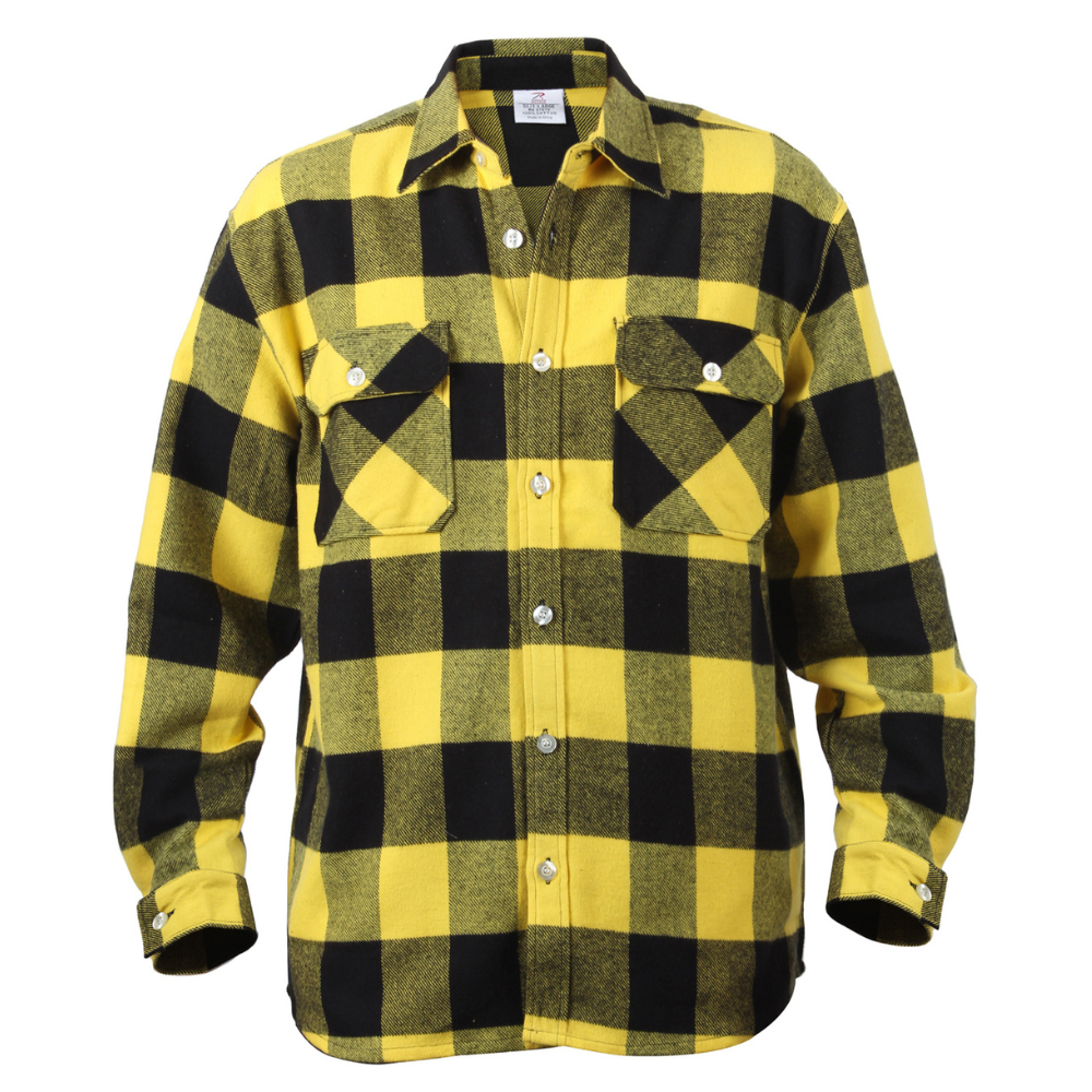 black and yellow dress shirt Protective Flannel Shirt - Yellow & Black with Pads 2XL