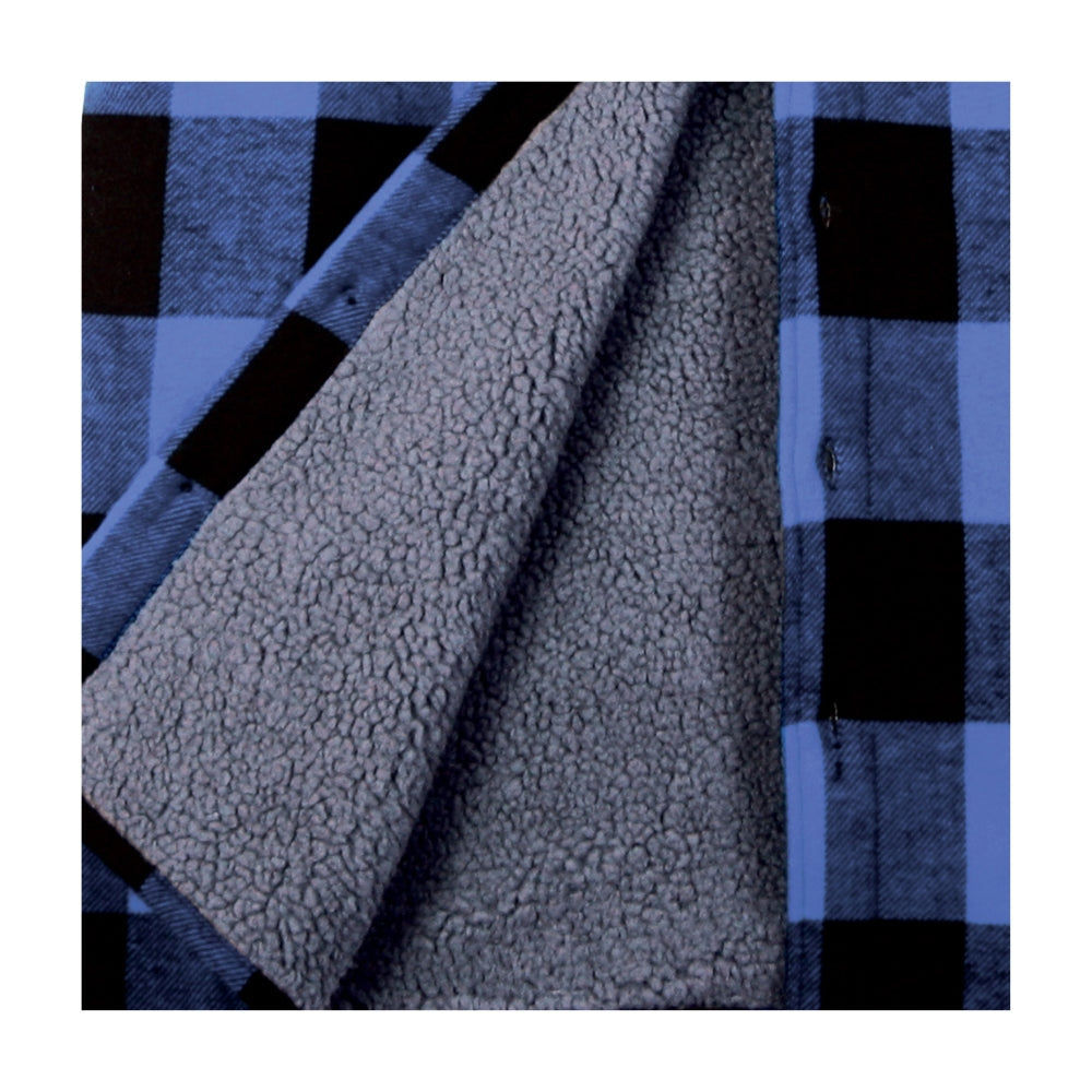Rothco Extra Heavyweight Buffalo Plaid Sherpa Lined Flannel Shirts (Blue) - 4