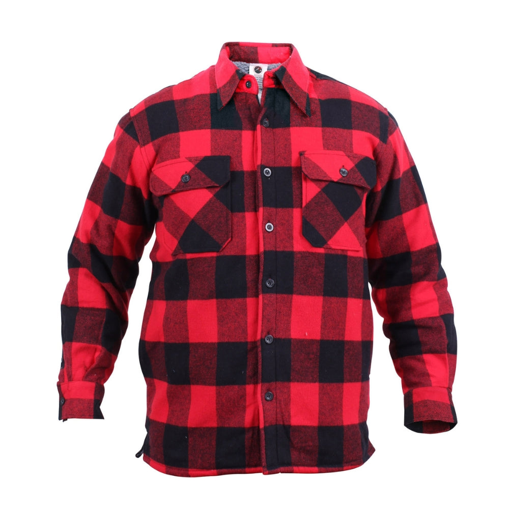 Rothco Extra Heavyweight Buffalo Plaid Sherpa Lined Flannel Shirts (Red) - 1