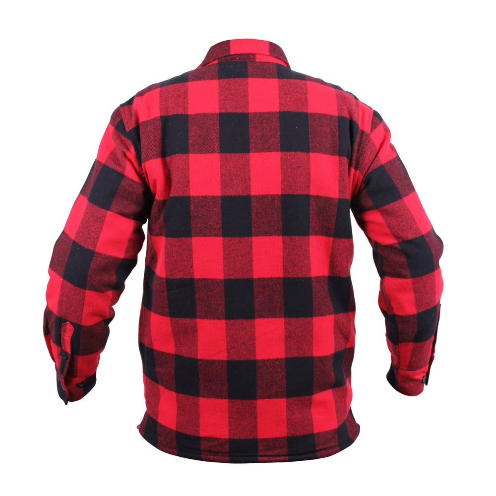 Rothco Extra Heavyweight Buffalo Plaid Sherpa Lined Flannel Shirts (Red) - 4