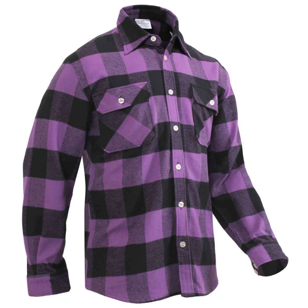 Rothco Extra Heavyweight Buffalo Plaid Flannel Shirt (Purple Plaid)