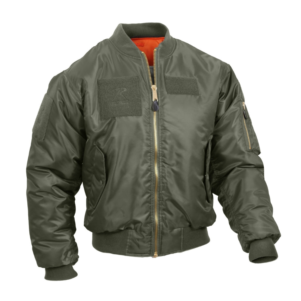 Rothco MA-1 Flight Jacket with Patches (Sage Green) - 1