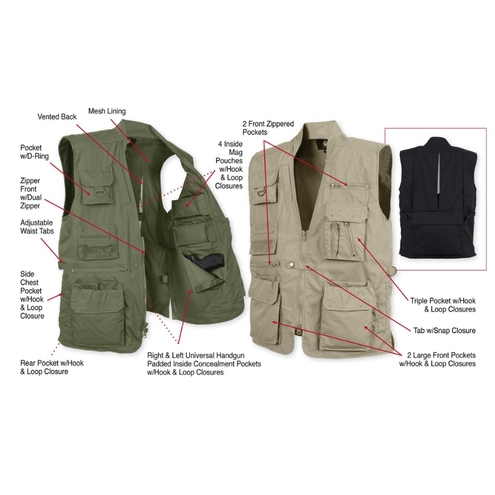 Rothco Plainclothes Concealed Carry Vest (Black) - 5