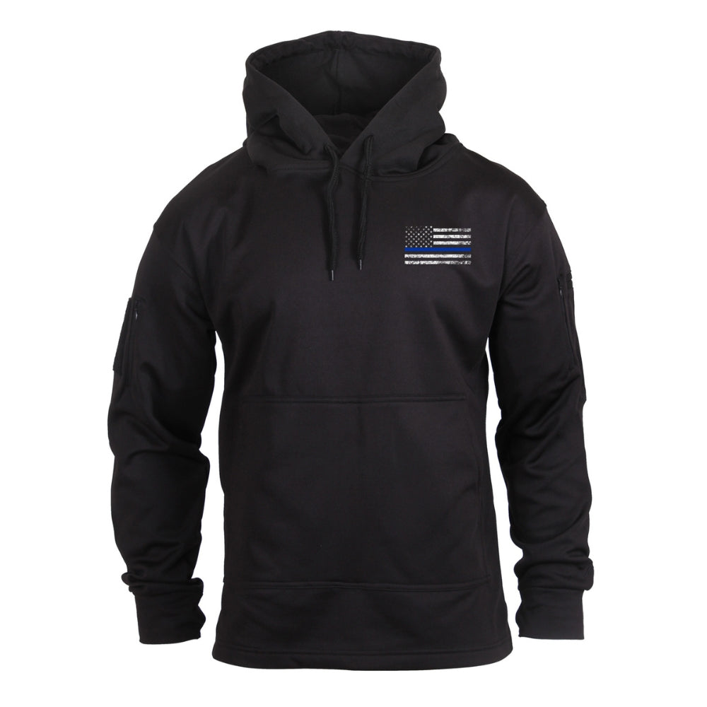Rothco Thin Blue Line Concealed Carry Hoodie (Black) - 1