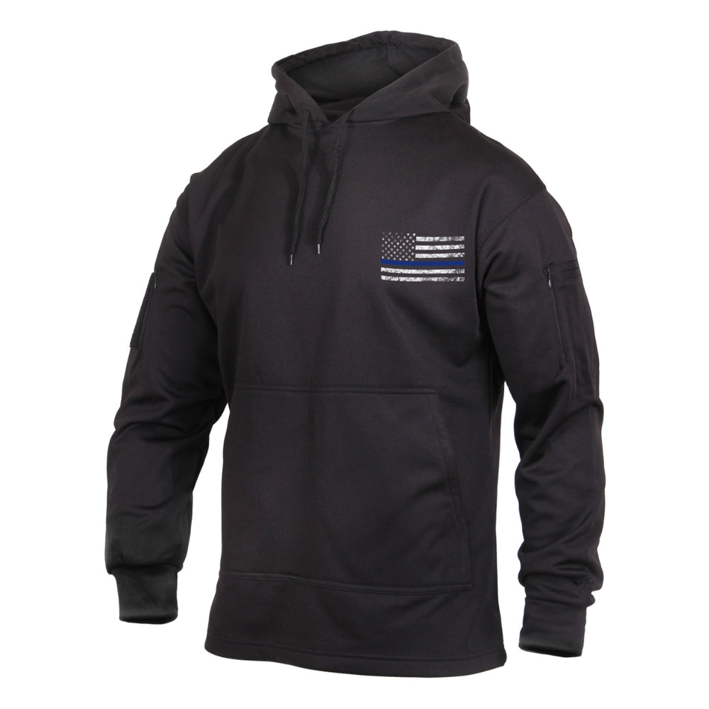 Rothco Thin Blue Line Concealed Carry Hoodie (Black) - 2