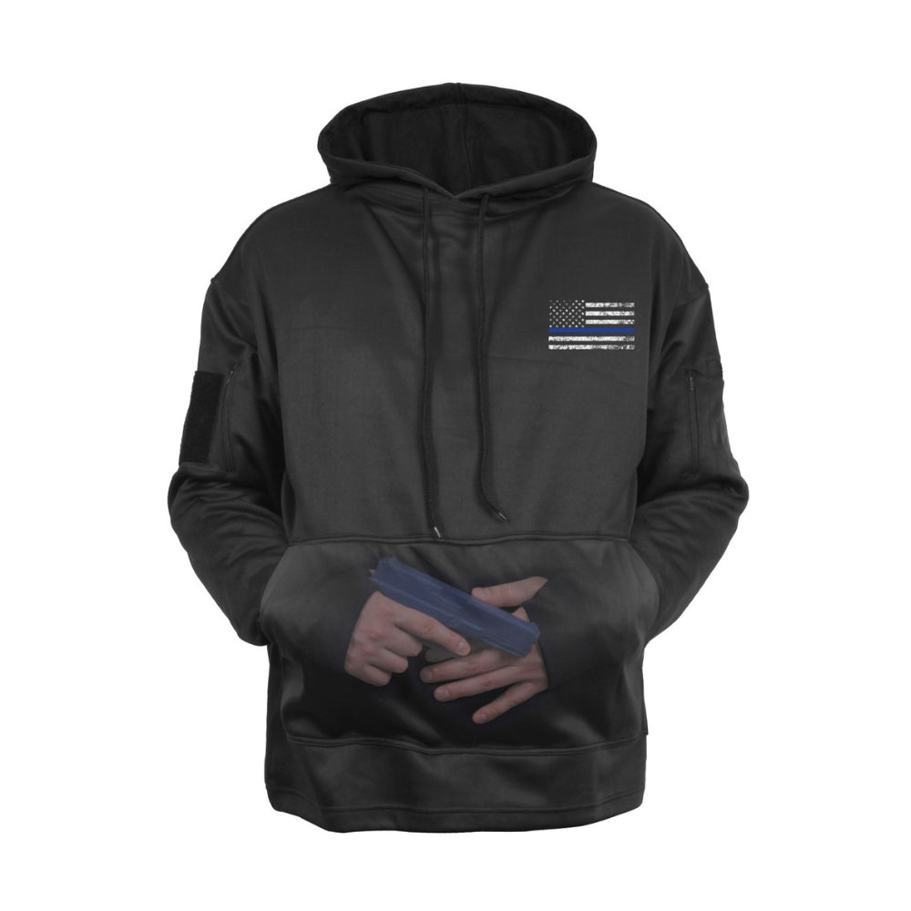 Rothco Thin Blue Line Concealed Carry Hoodie (Black) - 4