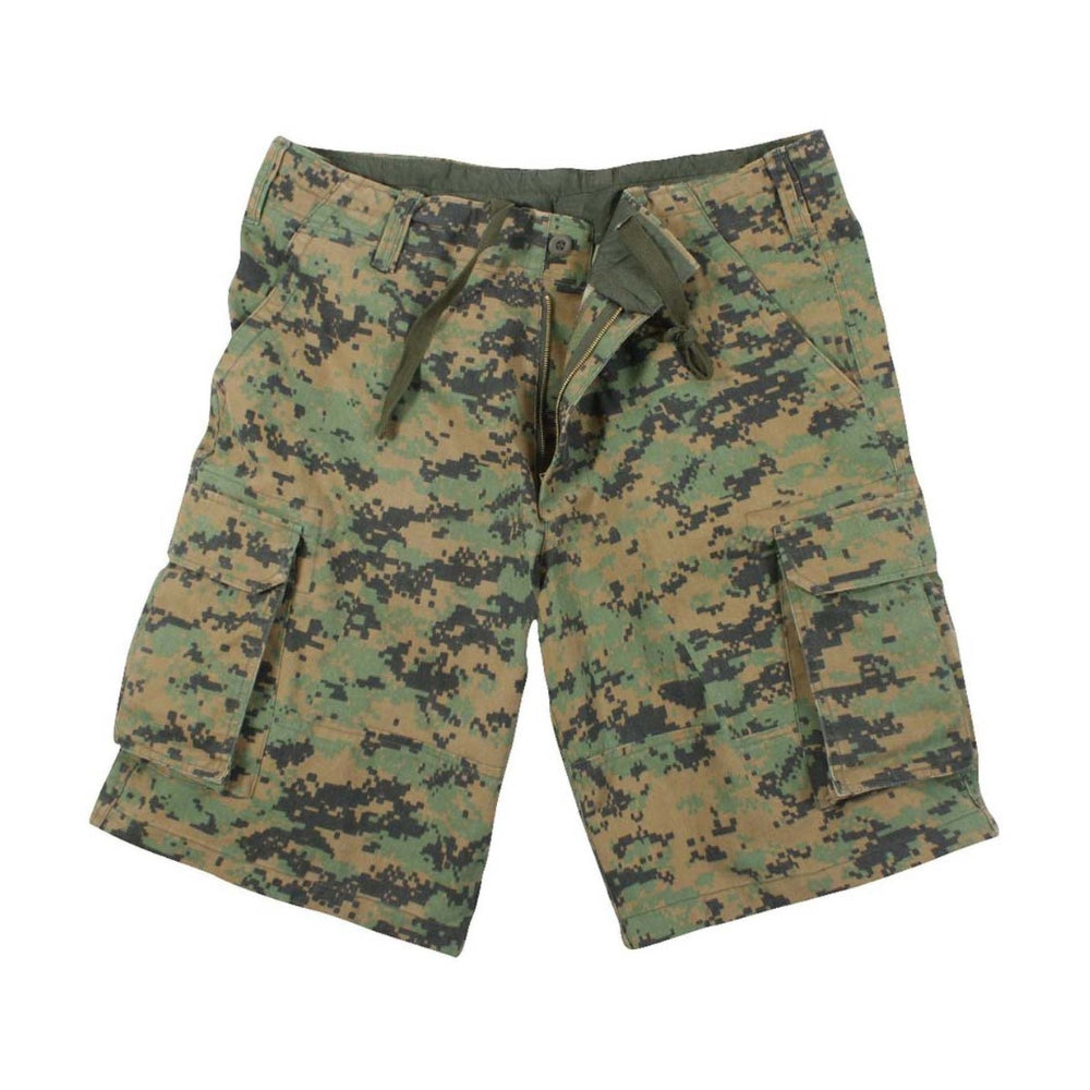 Rothco Vintage Camo Paratrooper Cargo Shorts (Woodland Digital Camo)