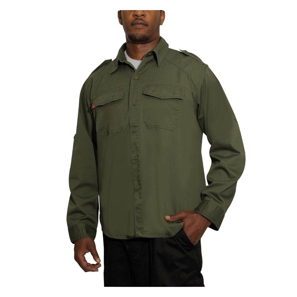 Rothco Vintage Fatigue Shirts (Olive Drab) | All Security Equipment - 3