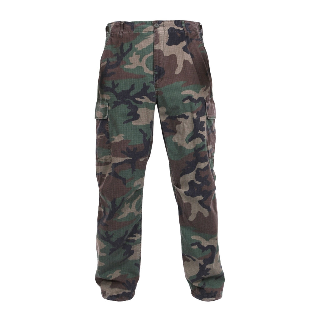 Rothco Vintage Vietnam Rip-Stop Fatigue Pants (Woodland Camo) - 1