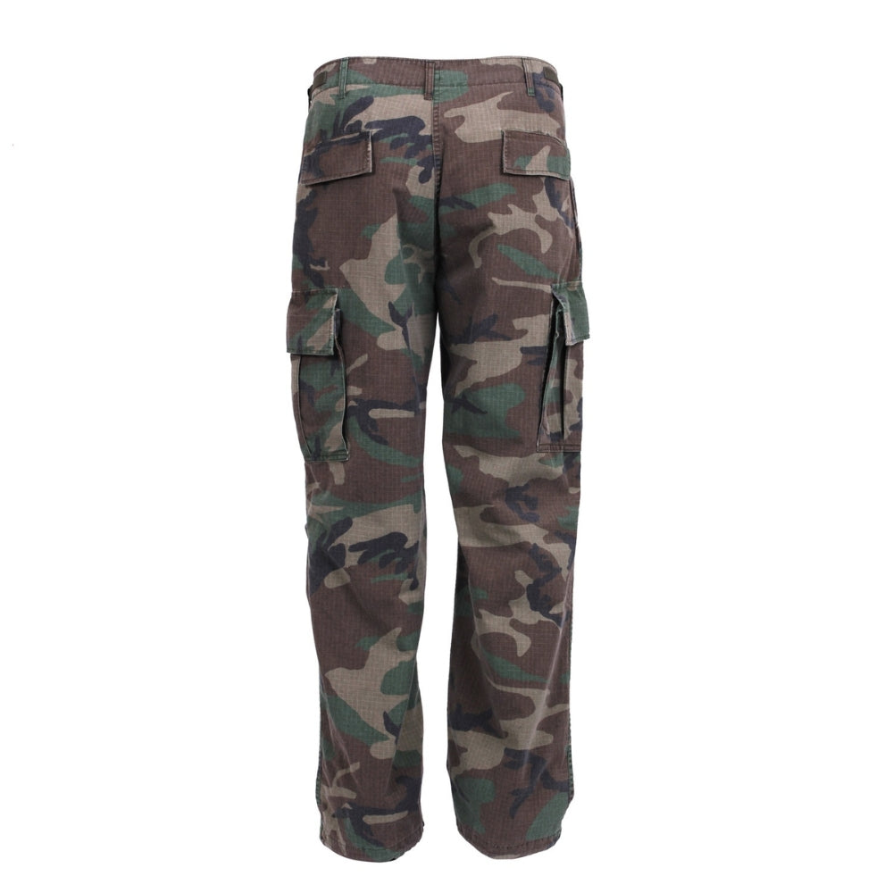 Rothco Vintage Vietnam Rip-Stop Fatigue Pants (Woodland Camo) - 4