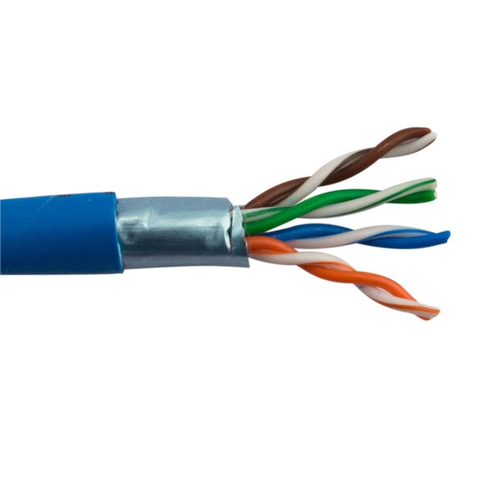 SCP CAT5E Shielded Cable PVC Blue (1000 ft. Box) CAT5E-SH-BL