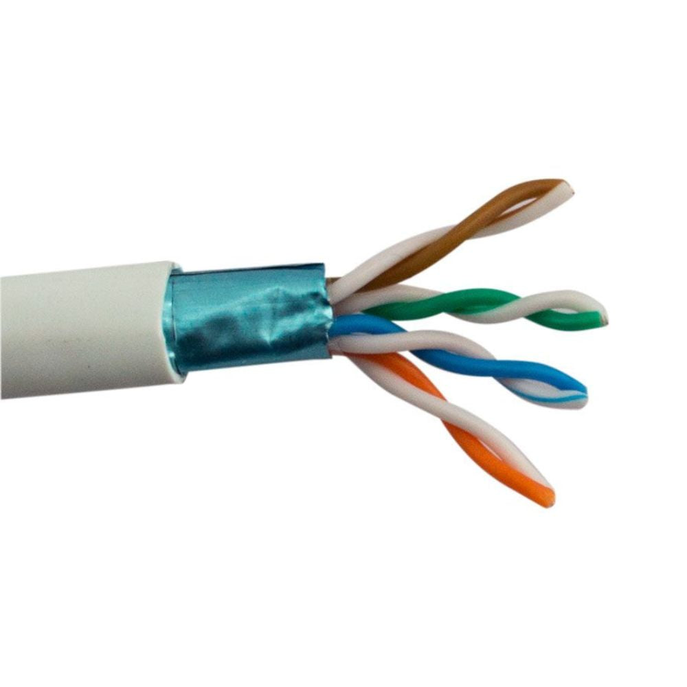SCP CAT5E Shielded Cable PVC White (1000 ft. Box) CAT5E-SH-WT