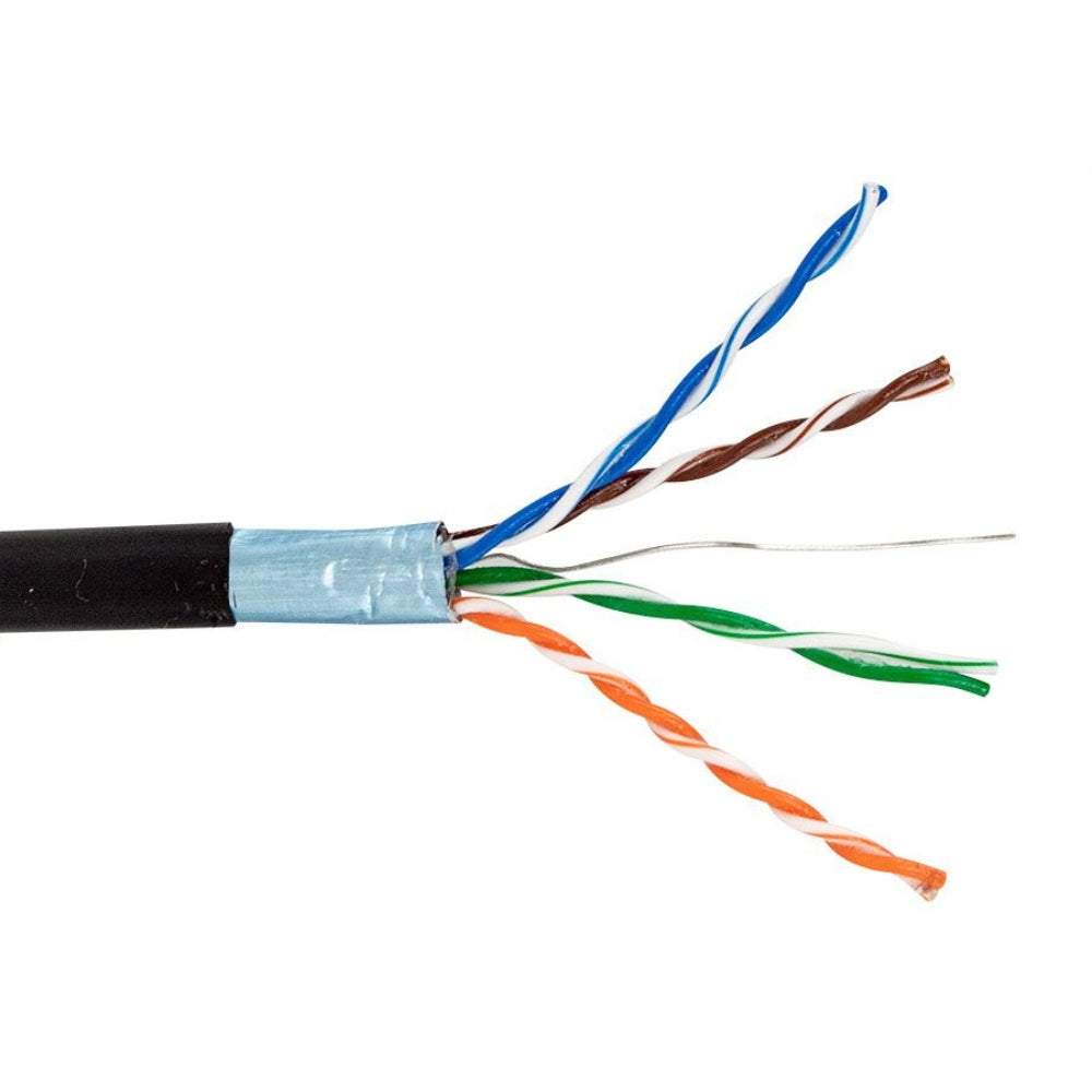 SCP CAT5E Shielded Direct Burial Cable LLDPE Black 1000ft. CAT5E-SH-DB