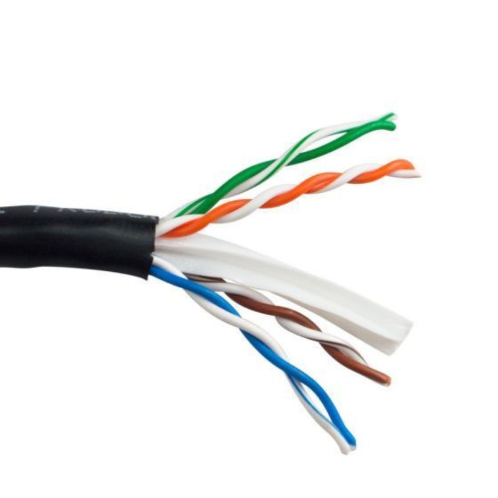 SCP CAT6A Unshielded UTP Cable Plenum Black 1000 ft. Spool CAT6A-P-BK