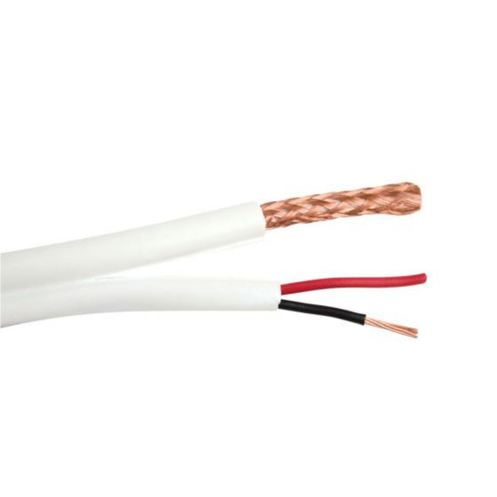 SCP RG59/U Siamese Coaxial Cable PVC White 500 ft. RG59/U95-S-WT-5-RIB