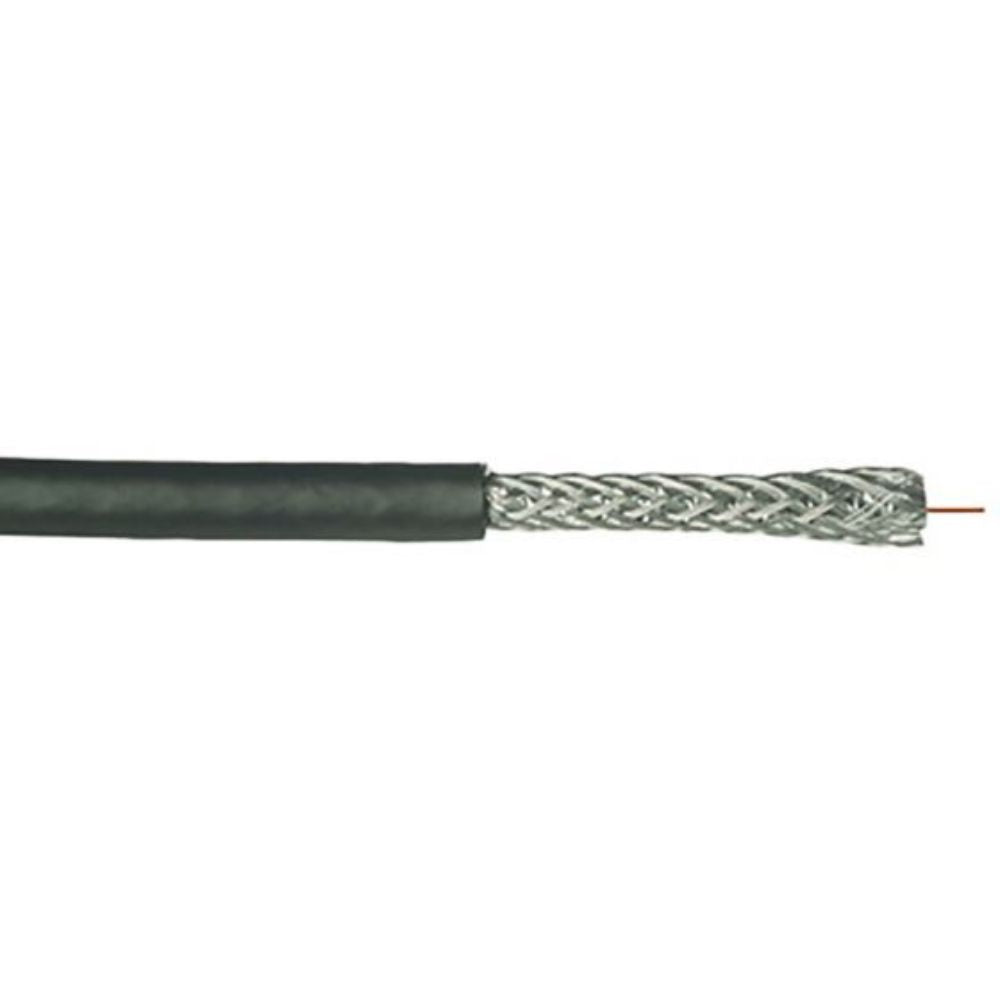 SCP RG6/U Quad Shield Coaxial Cable UV PVC Black 1000 ft. RG6/UQ-BC-BK