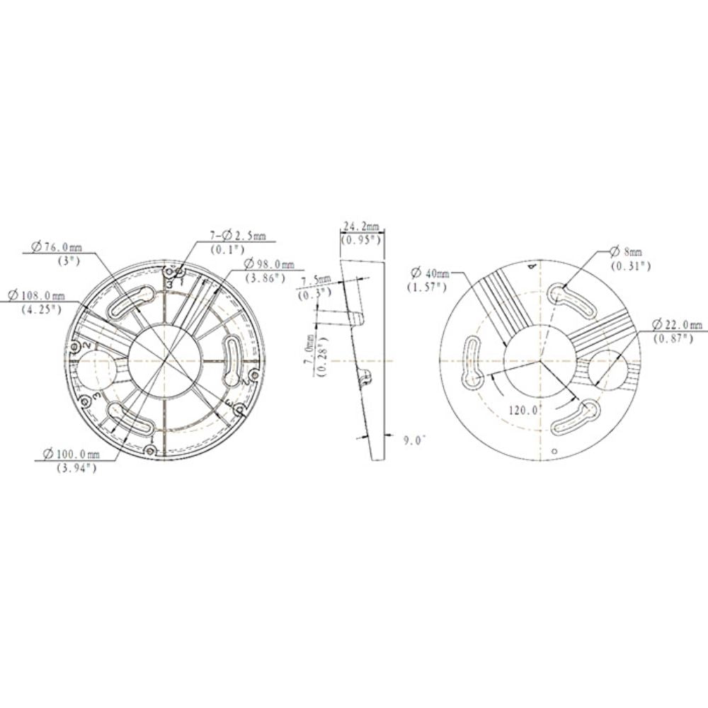 UNV Fixed Dome Indoor Incline Mount | UNV-TR-UM06-E-IN