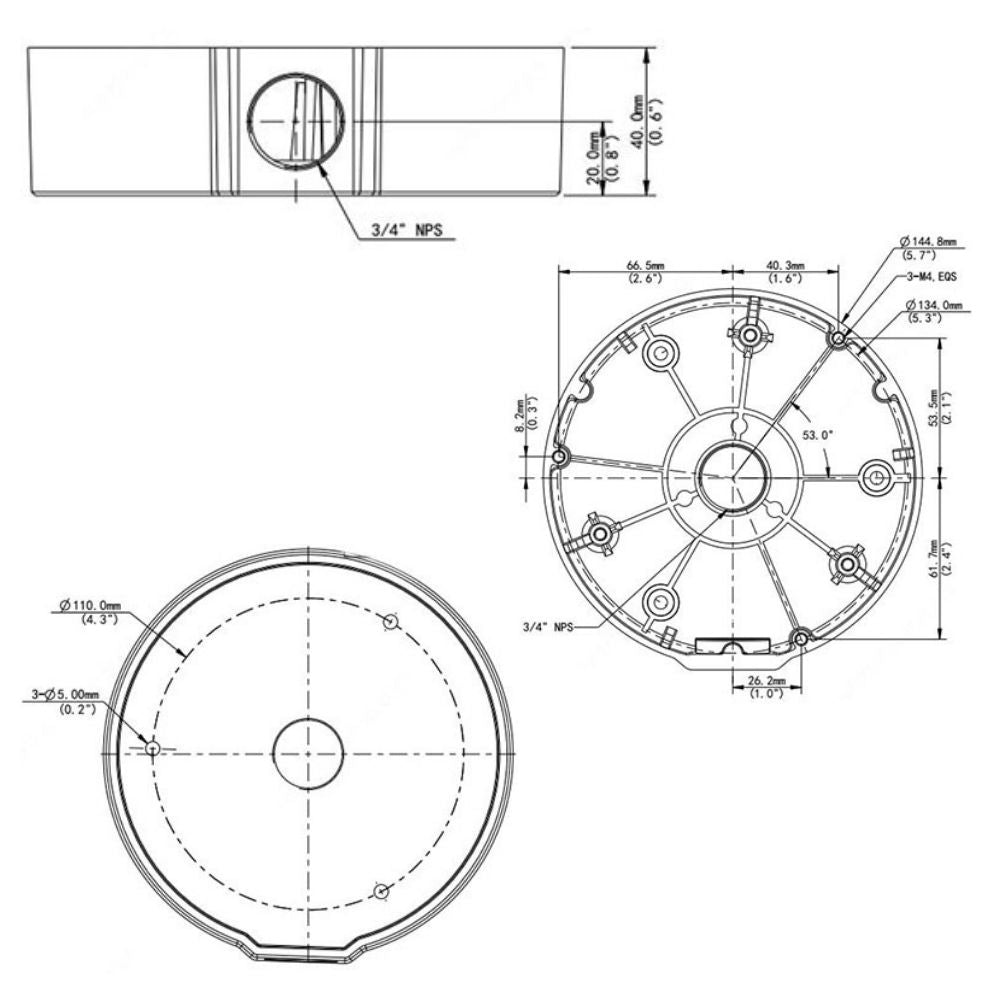 UNV Fixed Dome Junction Box TR-JB04-C-IN | All Security Equipment