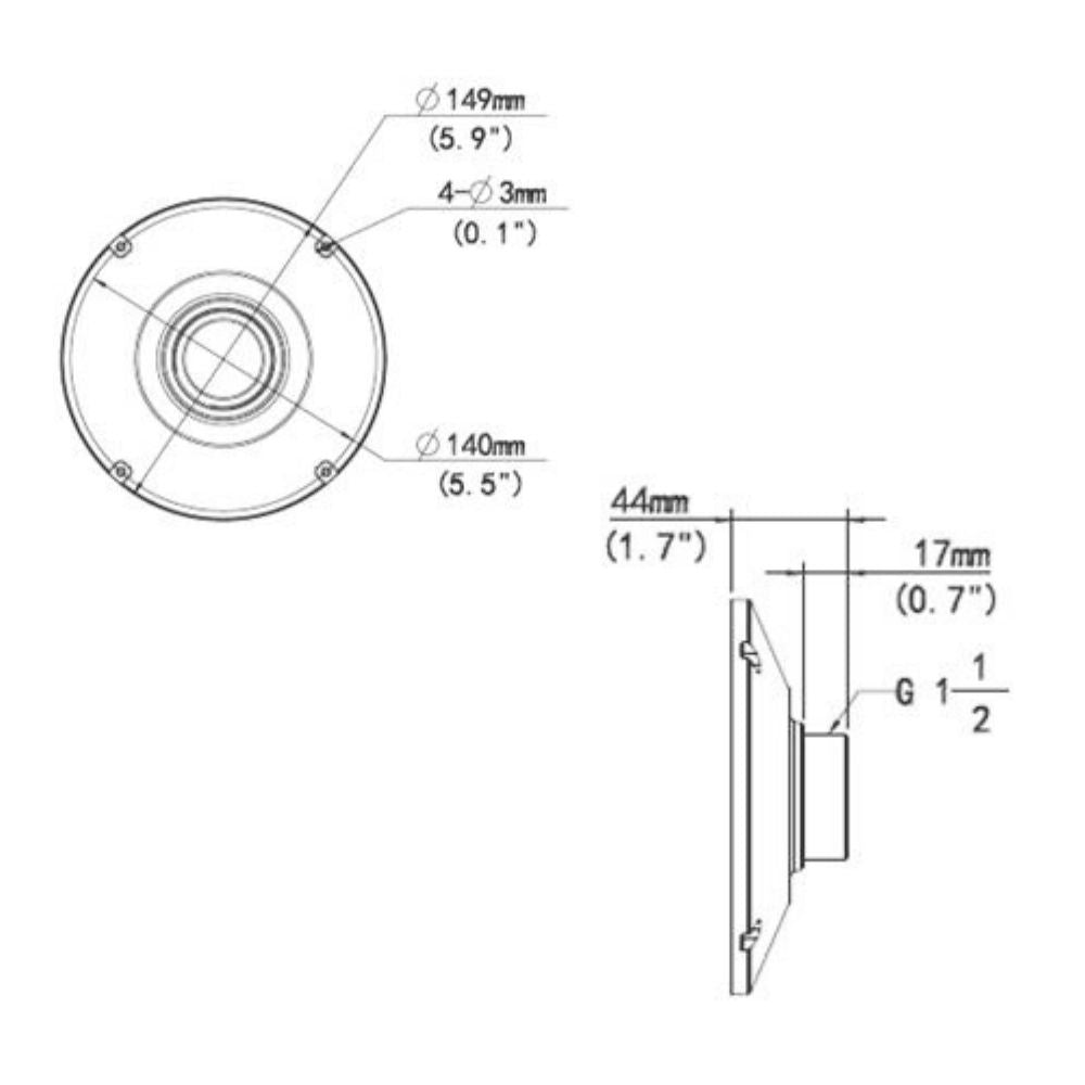 UNV Fixed Dome Plate Mount TR-UF45-H-IN | All Security Equipment