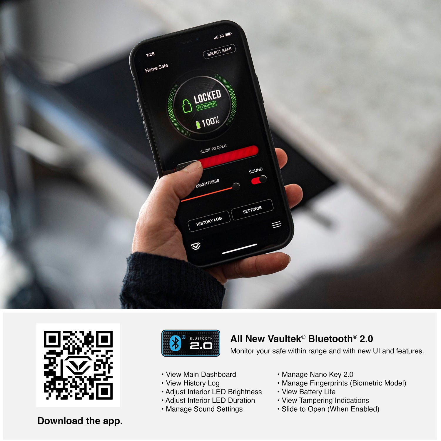 Vaultek Biometric Bluetooth 2.0 20 Series (Black) VS20i-BK