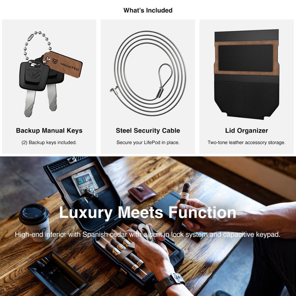 Vaultek Humidor 1.0 Black LH10-BK | All Security Equipment