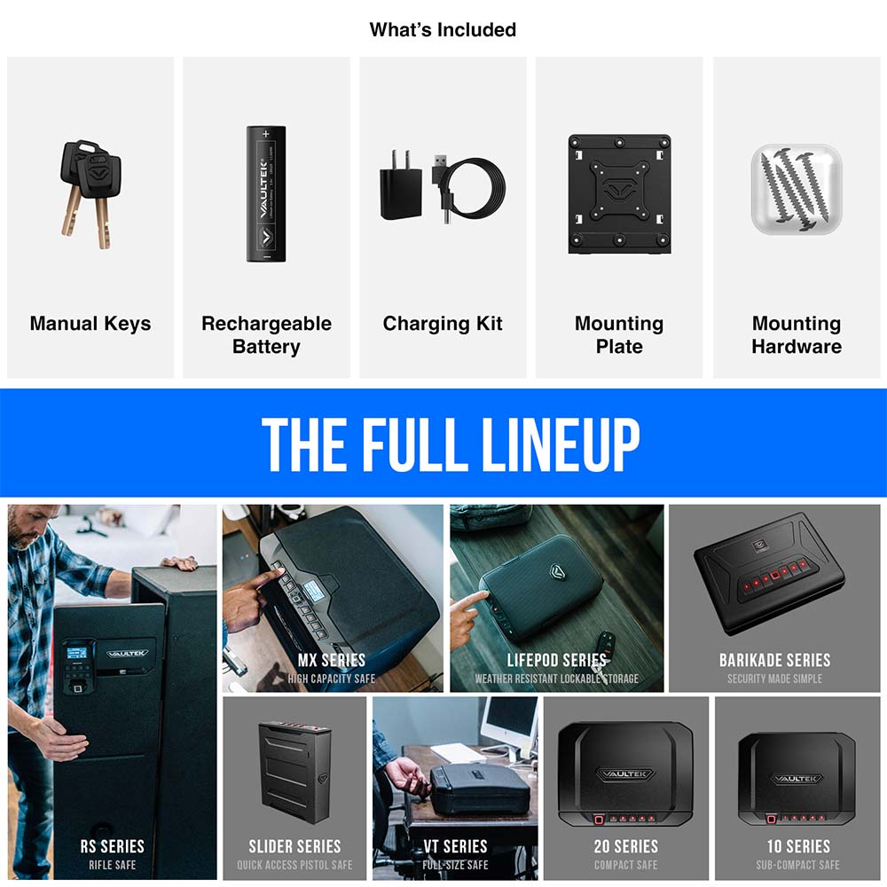 Vaultek SR20i Biometric and Bluetooth 2.0 Slider Safe SR20i-BK