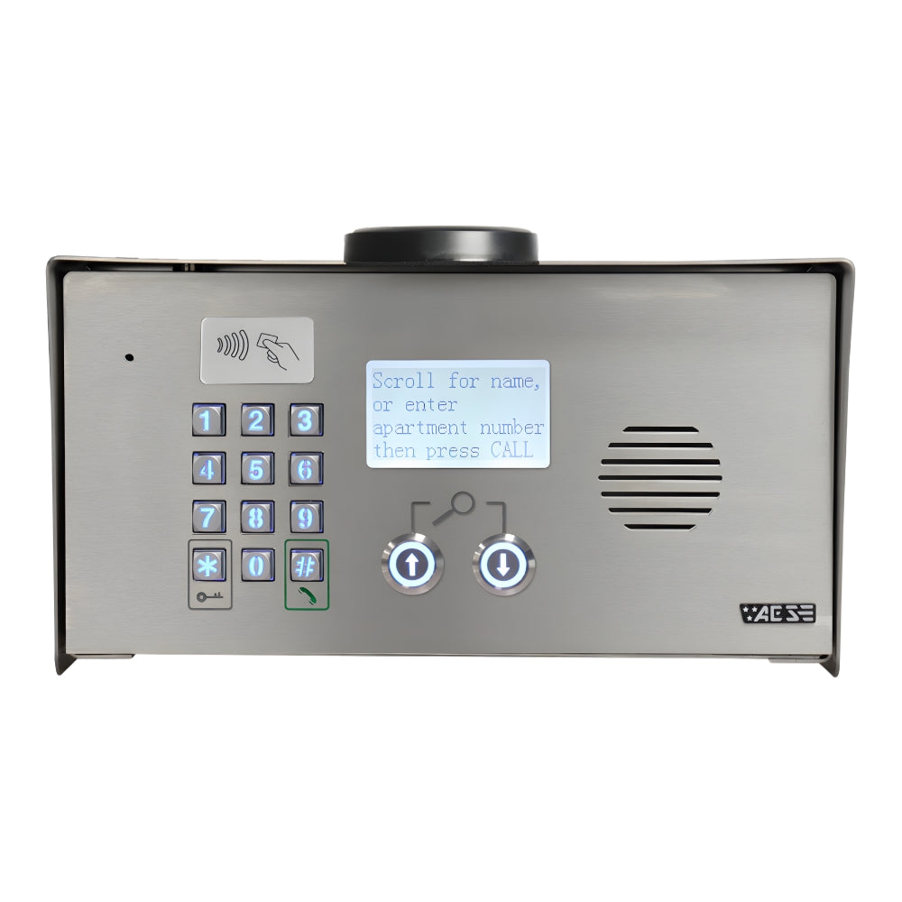 AES Multi-Resident 4G Cellular Callbox with LCD, Keypad, and Prox 125k Reader | All Security Equipment