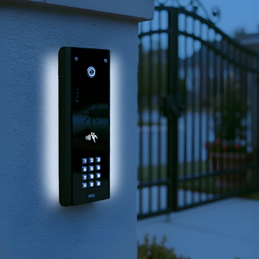 AES PRIME-EDGE-ABK-US Prime EDGE 4G Cellular Powder Coat Architectural Callbox with Keypad & Prox 125k Reader | All Security Equipment